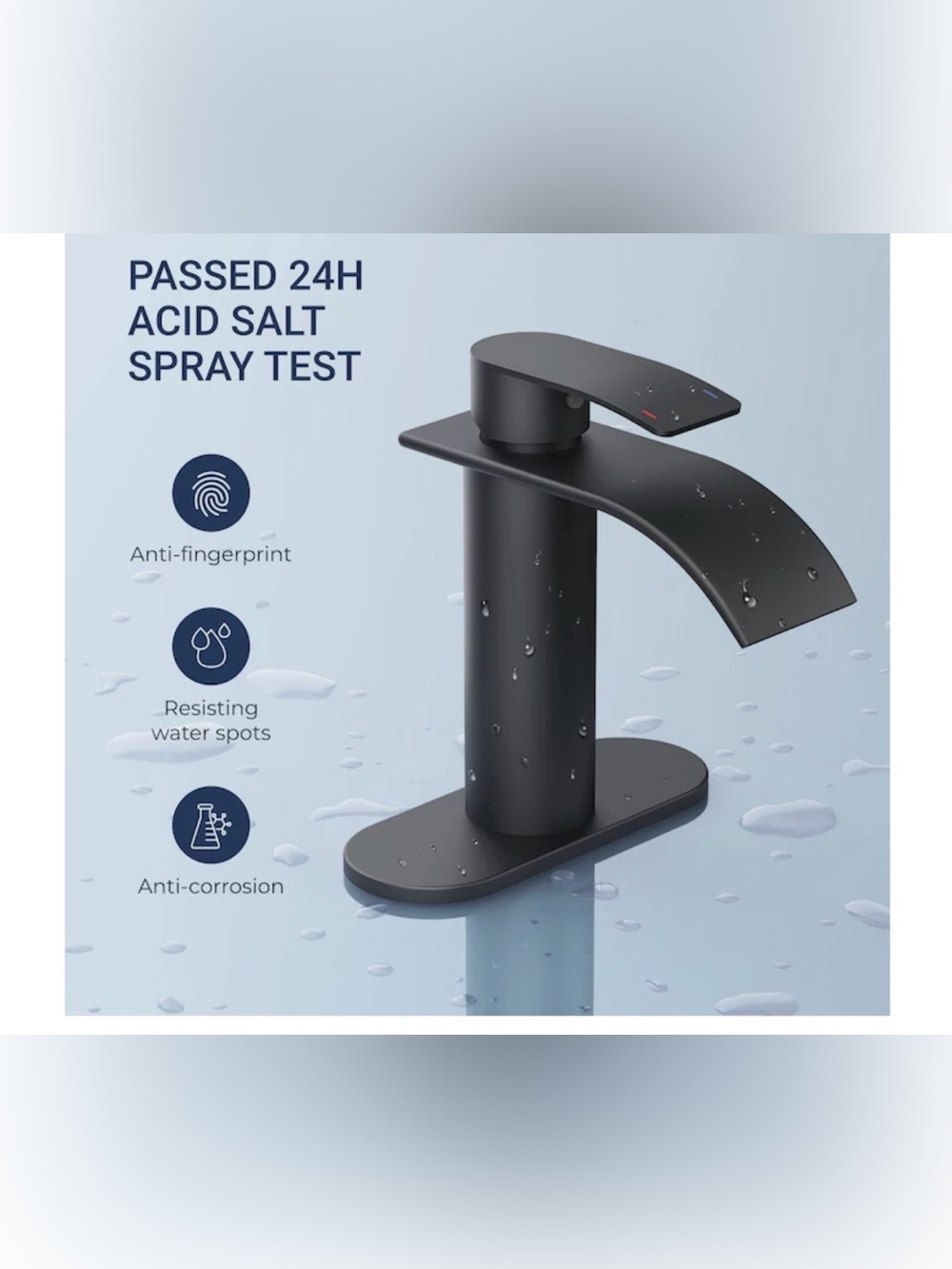 Matte Black Waterfall Faucet - Single Handle